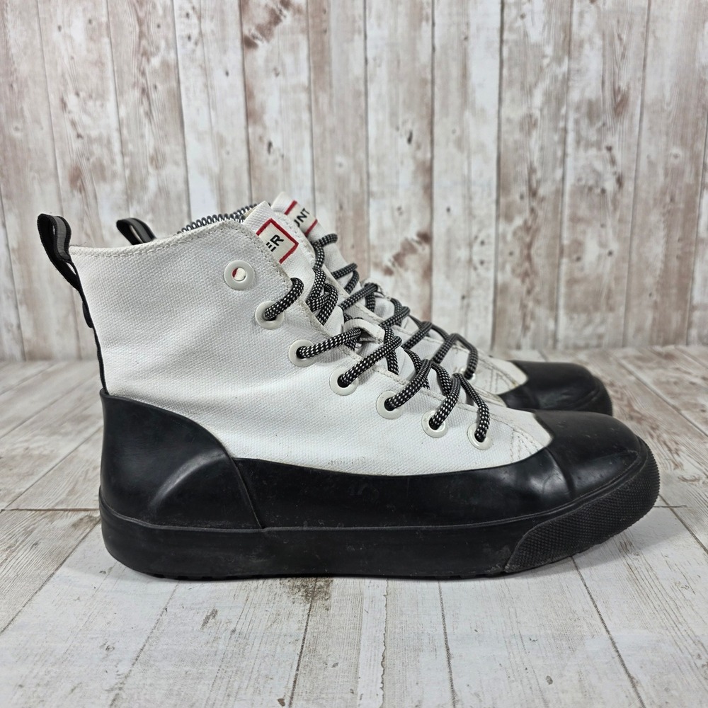 Hunter for Target Womens 8 Black White Canvas High Top Sneaker Boots F00304567